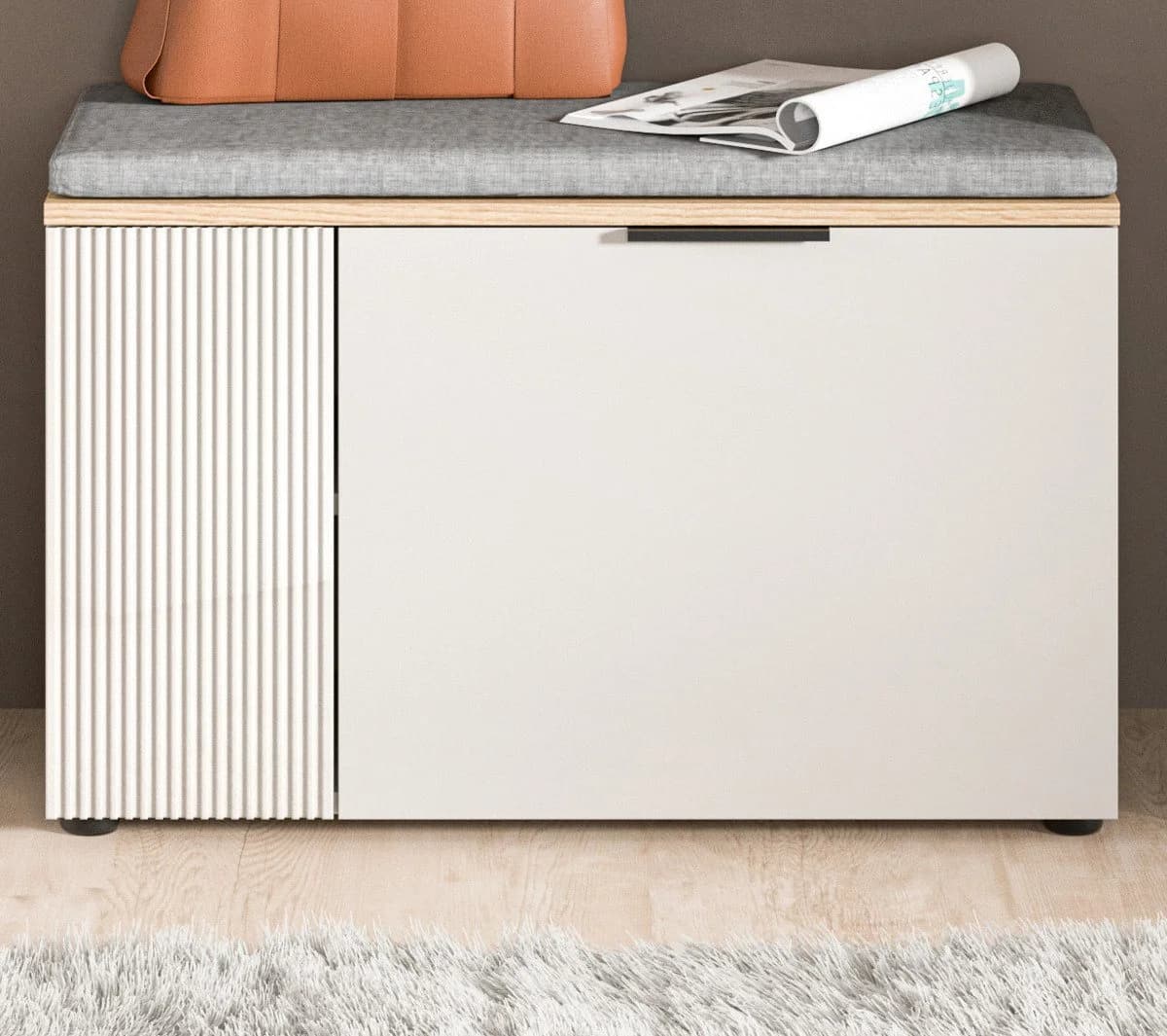 Inn.Furn Garderobenbank Skid Beige Eiche 2-türig - Bild 4
