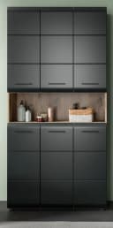 Inn.Furn Hochschrank Cover 6-türiger Bad- und Mehrzweckschrank Schwarz und Eiche Bild 1