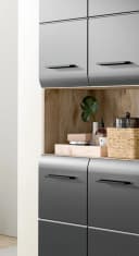 Inn.Furn Hochschrank Cover Badschrank 4-türig Schwarz und Eiche Bild 5