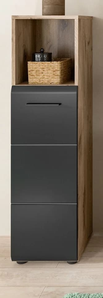 Inn.Furn Badkommode Cover Badschrank Schwarz Nox Eiche