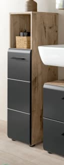 Inn.Furn Badkommode Cover Badschrank Schwarz Nox Eiche Bild 2