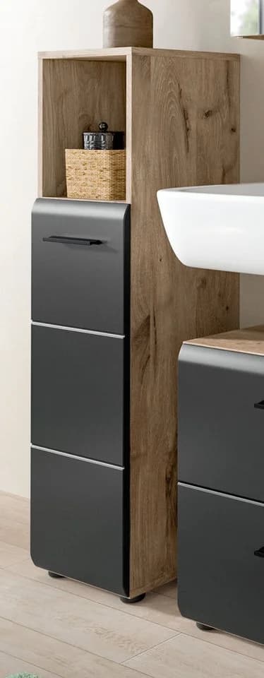 Inn.Furn Badkommode Cover Badschrank Schwarz Nox Eiche - Bild 2