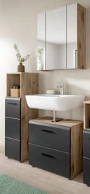Inn.Furn Badkommode Cover Badschrank Schwarz Nox Eiche Bild 3