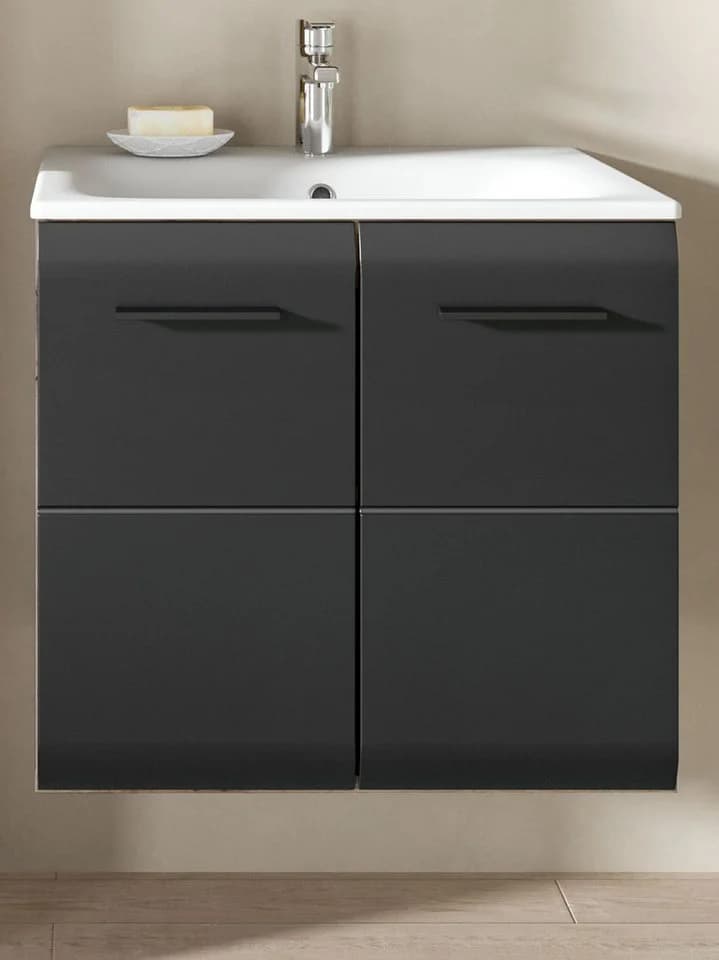 Inn.Furn Waschtisch Cover Schwarz Matt Eiche 60 cm
