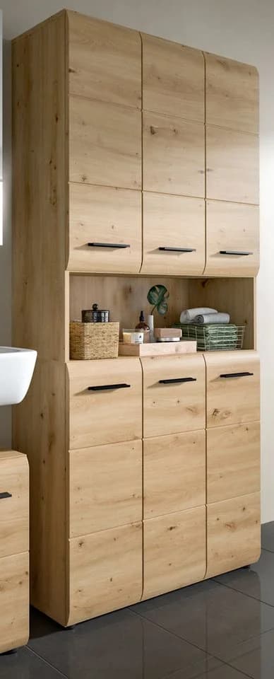 Inn.Furn Hochschrank Cover Badschrank und Mehrzweckschrank in Eiche Artisan 6-türig 90 x 185 cm - Bild 5