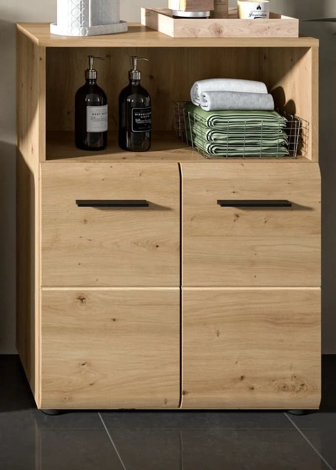 Inn.Furn Kommode Cover Bad Eiche Artisan 2-türig