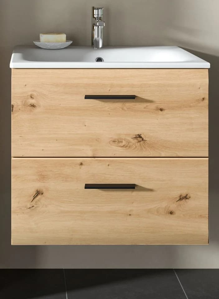 Inn.Furn Waschtisch Cover mit Keramik-Waschbecken und 2 Schubkästen