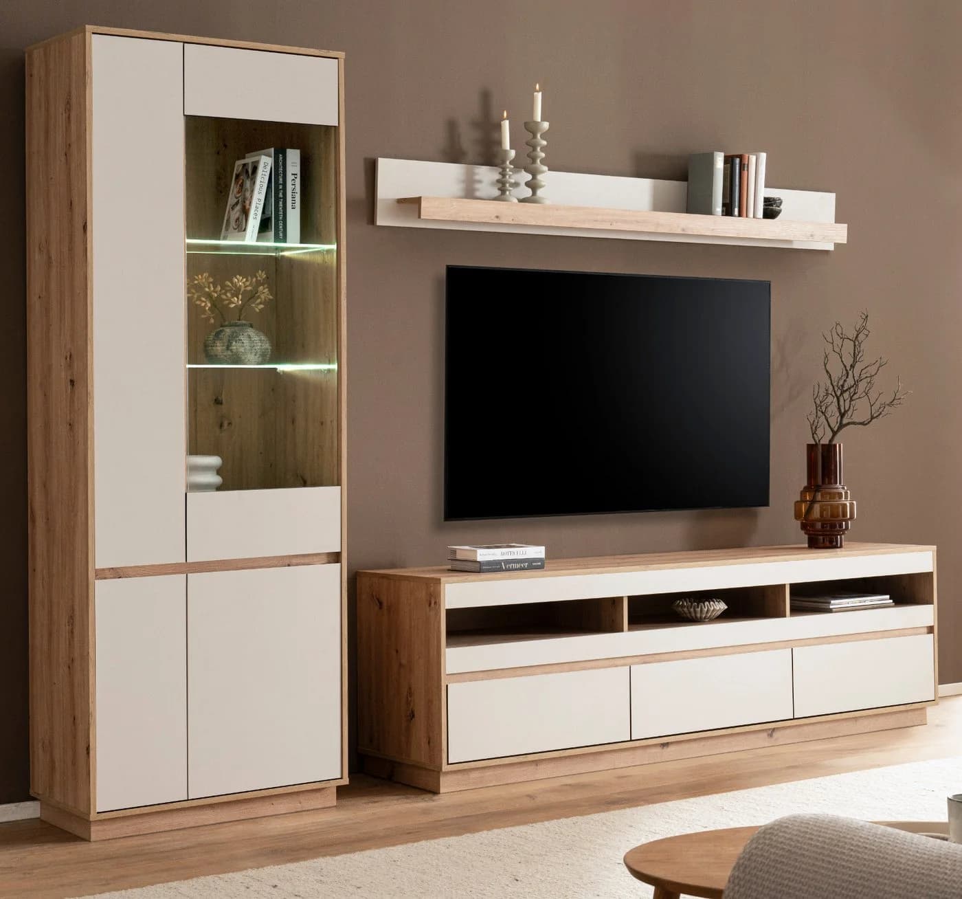 Furn.Design Wohnwand Kiruma 3-teilig Kaschmir Sand Eiche Artisan Soft-Close - Bild 2