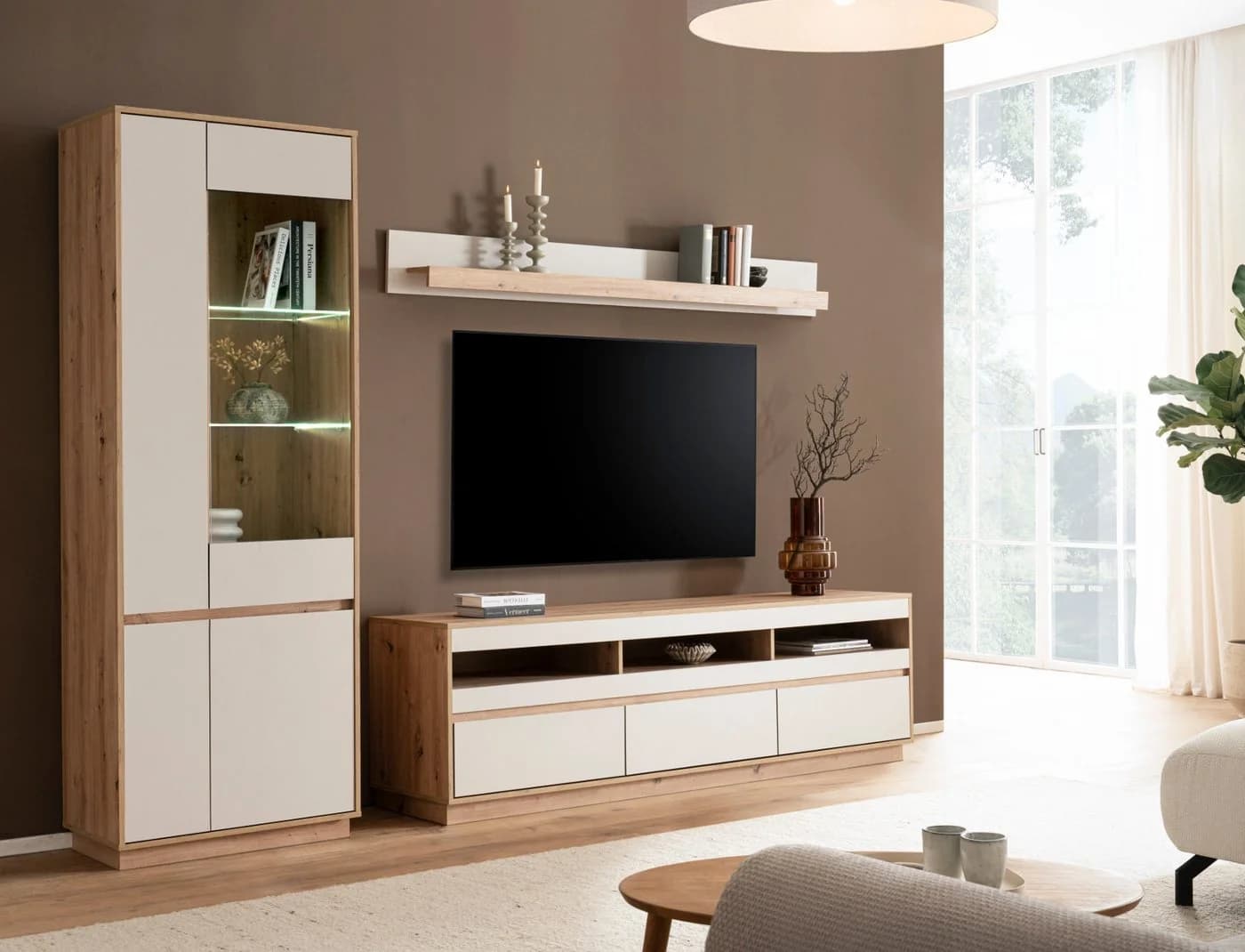 Furn.Design Wohnwand Kiruma 3-teilig Kaschmir Sand Eiche Artisan Soft-Close - Bild 3