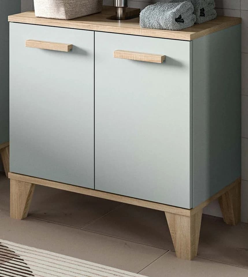 Inn.Furn Waschbeckenunterschrank Luna Hellgrün Eiche 2-türig - Bild 2