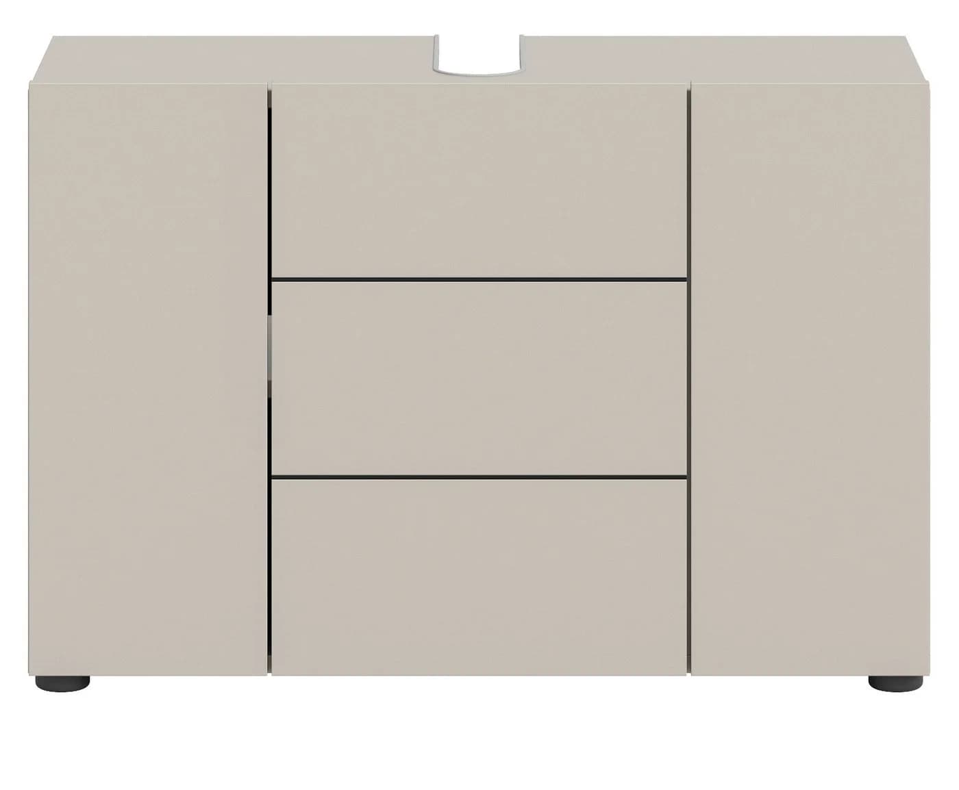 Inn.Furn Waschbeckenunterschrank Larik 80 cm Beige Schwarz Modern - Bild 4