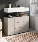 Inn.Furn Waschbeckenunterschrank Larik 80 cm Beige Schwarz Modern Bild 5
