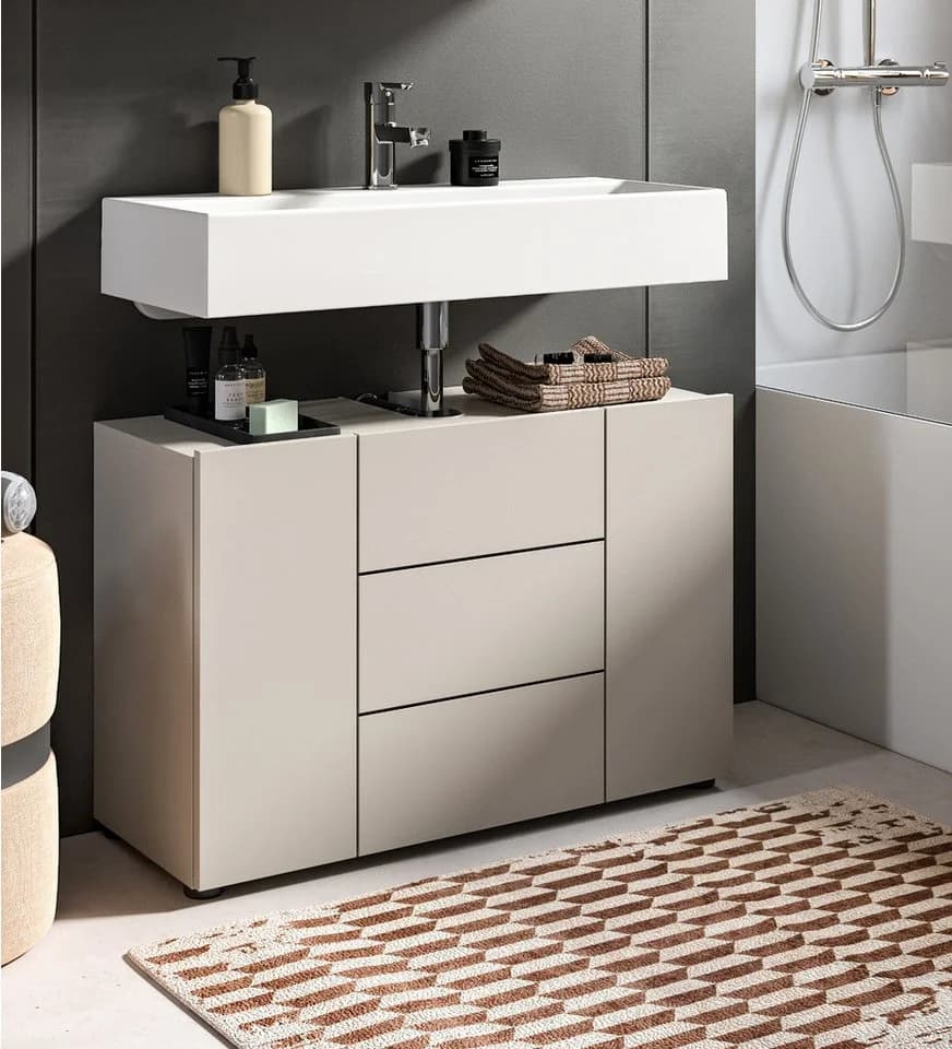 Inn.Furn Waschbeckenunterschrank Larik 80 cm Beige Schwarz Modern - Bild 5