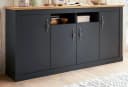 Furn.Design Sideboard Ribera Grau Wotan Eiche 4-türig Soft-Close Bild 5