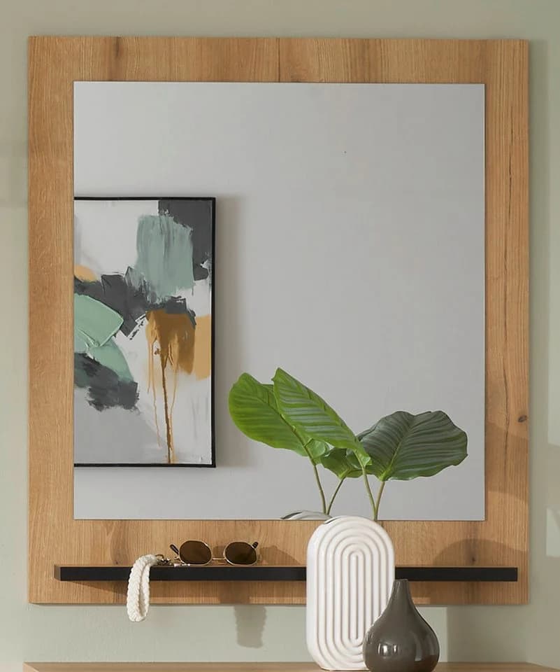 Furn.Design Garderobenspiegel Design-D Eiche Dekor Anthrazit mit Ablage