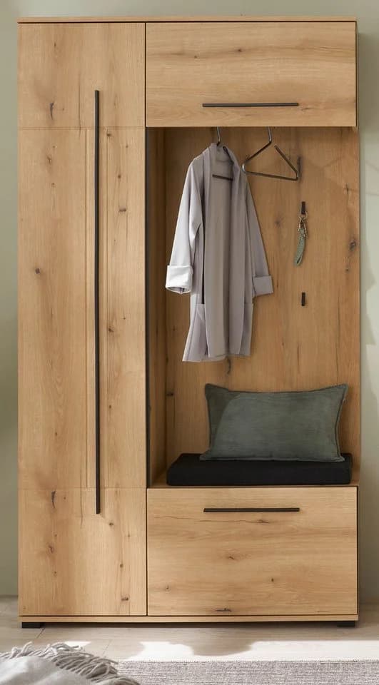 Furn.Design Kompaktgarderobe Design-D Eiche Evoke mit Soft-Close