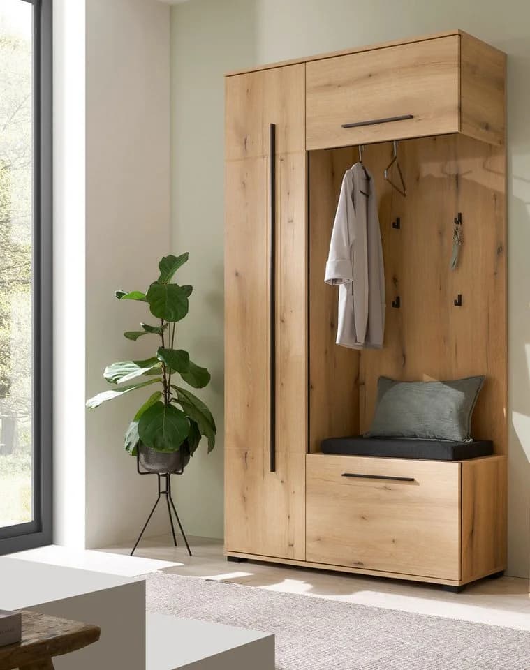 Furn.Design Kompaktgarderobe Design-D Eiche Evoke mit Soft-Close - Bild 3