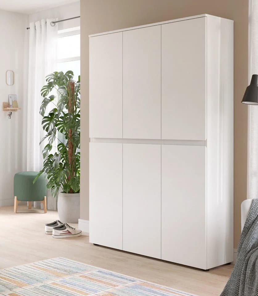 Inn.Furn Mehrzweckschrank Assino Weiß 6-türig mit Kleiderstange - Bild 2