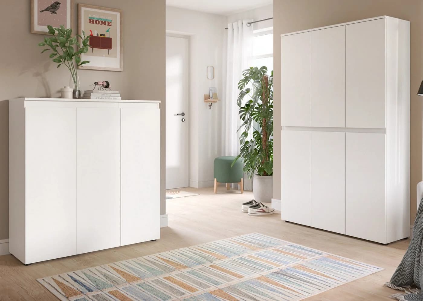 Inn.Furn Mehrzweckschrank Assino Weiß 6-türig mit Kleiderstange - Bild 4