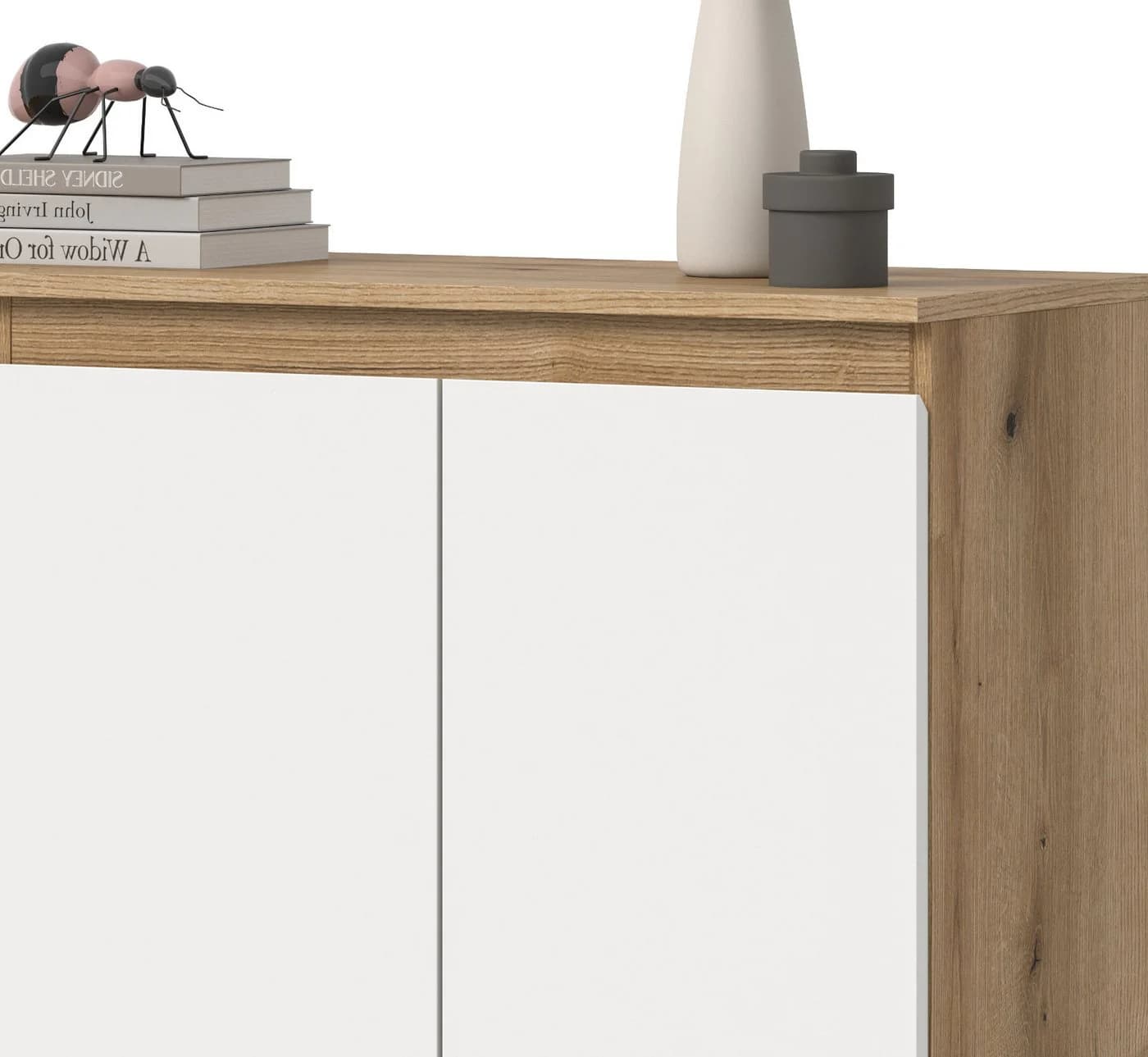 Inn.Furn Mehrzweckschrank Assino 4-türig Weiß Eiche Dekor - Bild 3