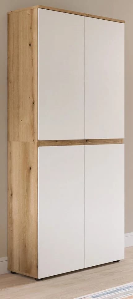 Inn.Furn Mehrzweckschrank Assino 4-türig Weiß Eiche Dekor - Bild 4