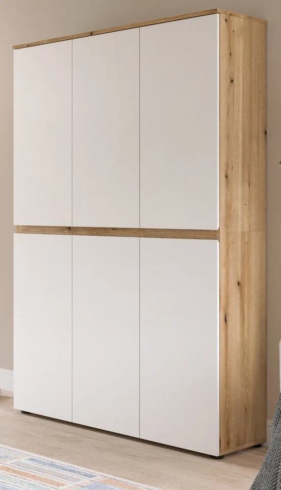 Inn.Furn Mehrzweckschrank Assino Weiß Eiche 6-türig - Bild 2