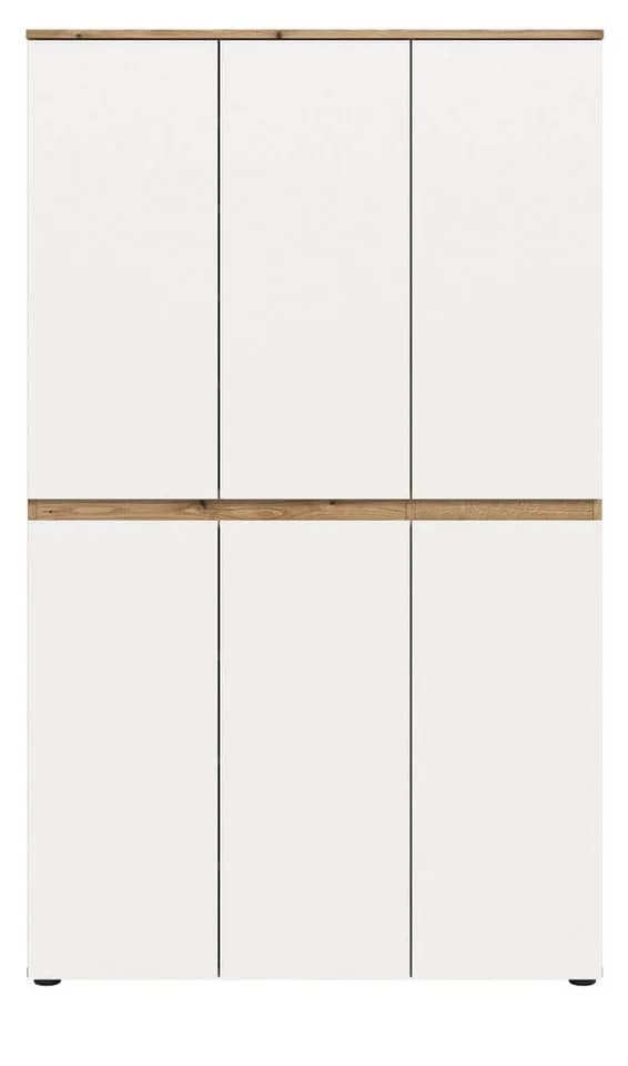 Inn.Furn Mehrzweckschrank Assino Weiß Eiche 6-türig - Bild 5