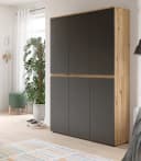 Inn.Furn Mehrzweckschrank Assino Grau Eiche 6-türig mit Kleiderstange Bild 4