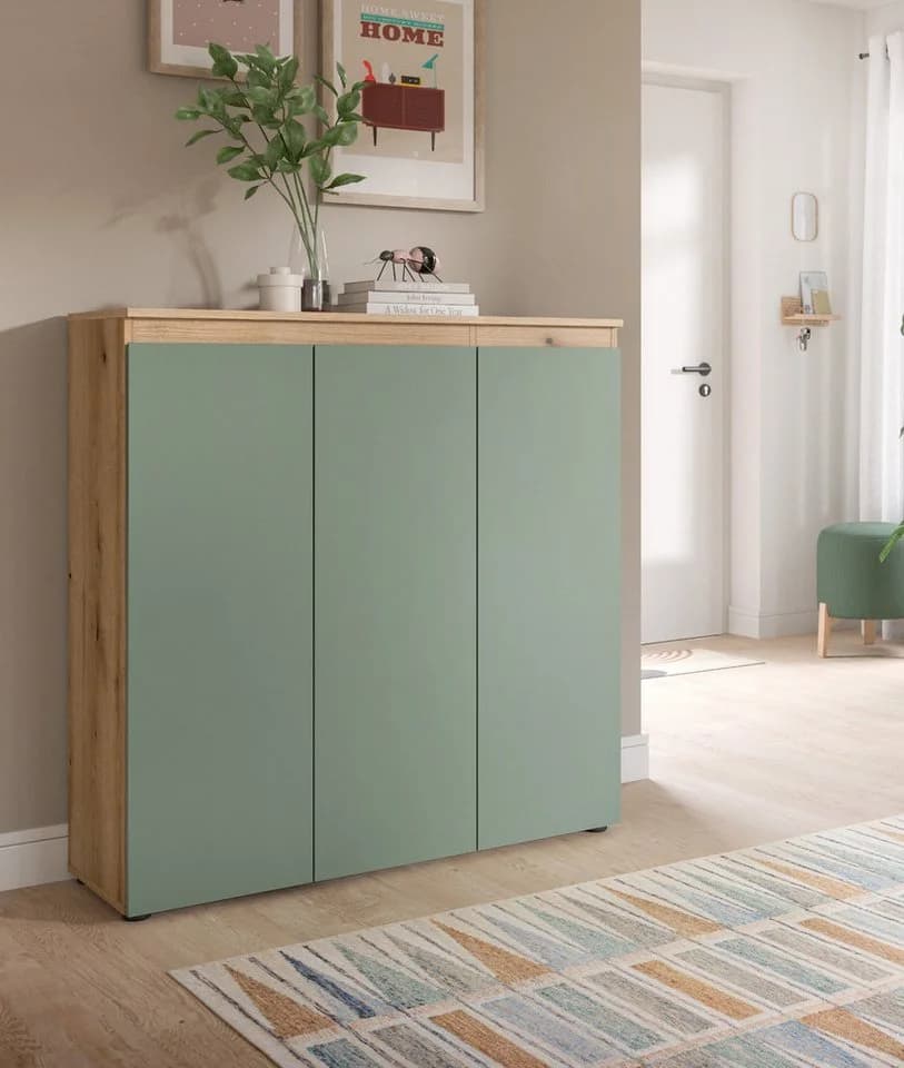 Inn.Furn Kombikommode Assino Grün Eiche 3-türig