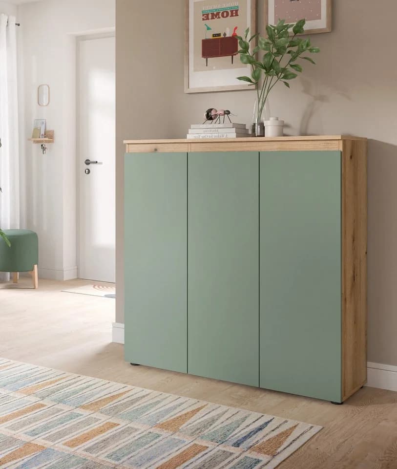 Inn.Furn Kombikommode Assino Grün Eiche 3-türig - Bild 4