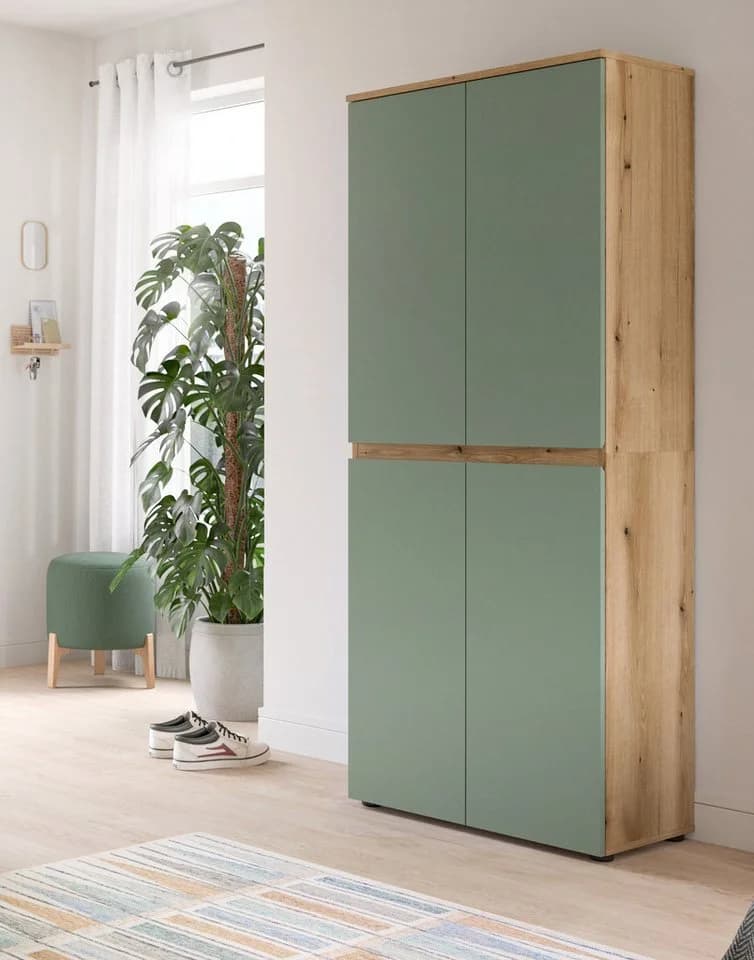 Inn.Furn Mehrzweckschrank Assino Grün Eiche 4-türig - Bild 4