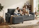 HOMALL Ecksofa L-Form Schlafsofa Grau mit Stauraum Bild 3