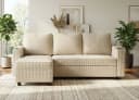 GUNJI Ecksofa Multifunktionales L-Form Schlafsofa aus Cord Beige Bild 1
