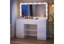 HOMALL Schminktisch mit LED-Spiegel, 7 Schubladen, Steckdosen & Hocker Weiß Bild 3