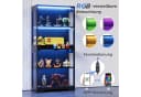 GUNJI Glasvitrine mit RGB-LED-Beleuchtung Schwarz Bild 4
