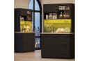 GUNJI Küchenbuffet Schwarz/Weiß mit LED-Beleuchtung und Steckdosen Bild 3