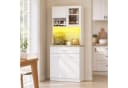 HOMALL Küchenbuffet Geschirrschrank Weiß mit LED und Steckdose Bild 2