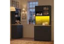 HOMALL Küchenbuffet Geschirrschrank Weiß mit LED-Beleuchtung und Steckdose Bild 4