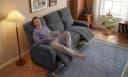 HOMALL Big-Sofa 3er Sitzer Relaxsofa mit Fussteil Elektrisch Verstellbar Grau Bild 3