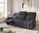 GUNJI 3er Relaxsofa Mikrofaser Grau Elektrisch Bild 2