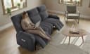 GUNJI 3er Relaxsofa Mikrofaser Grau Elektrisch Bild 3