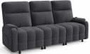 GUNJI 3er Relaxsofa Mikrofaser Grau Elektrisch Bild 5