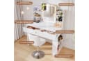 HOMALL Schminktisch Set mit LED-Beleuchtung und 3 Hocker Bild 5
