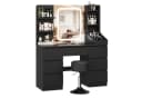 HOMALL Schminktisch Set mit LED-Beleuchtung, 7 Schubladen, Hocker inkl. Bild 1
