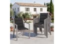 HOMALL Gartenstuhl Stapelbar Aluminium Grau Texilene Bild 2