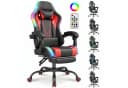 HOMALL Gaming-Stuhl mit LED, Ergonomisch, Fußstütze, Blau Bild 2