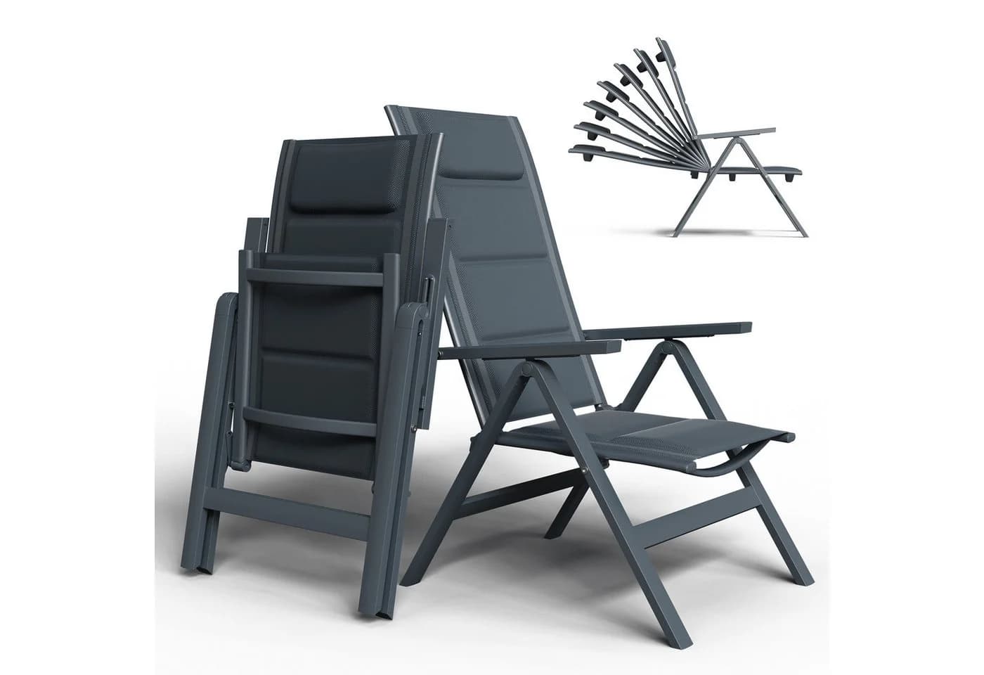 HOMALL Klappstuhl Aluminium mit Armlehnen 2er Set - Bild 2