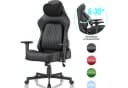 HOMALL Gaming-Stuhl Schwarz mit verstellbarer Lendenstütze Bild 2