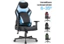 HOMALL Gaming-Stuhl Blau mit verstellbarer Lendenstütze und 2D-Armlehnen Bild 2