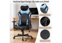 HOMALL Gaming-Stuhl Blau mit verstellbarer Lendenstütze und 2D-Armlehnen Bild 5